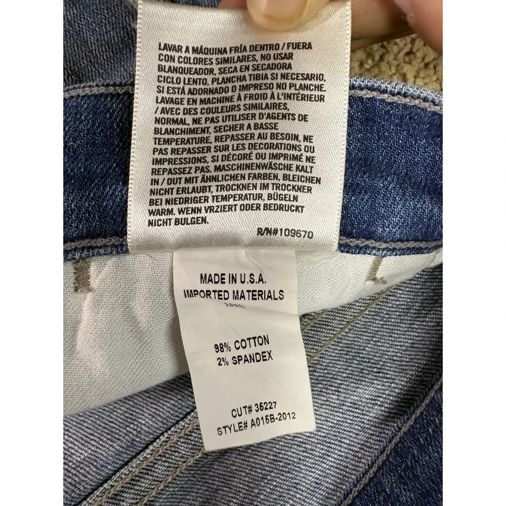 Agolde Isabel Jeans Women 28 Blue Denim‎ Distressed Straight Leg Mid Rise Grunge